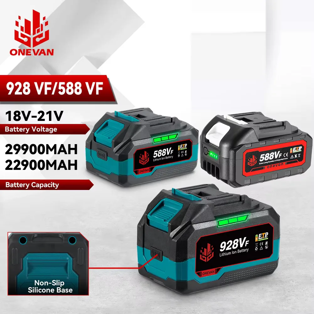 ONEVAN بطارية ليثيوم قابلة للشحن 22900mAh 29900mAh 588VF 928VF مؤشر القدرة لماكيتا 18 فولت بطارية دبوس أداة السلطة