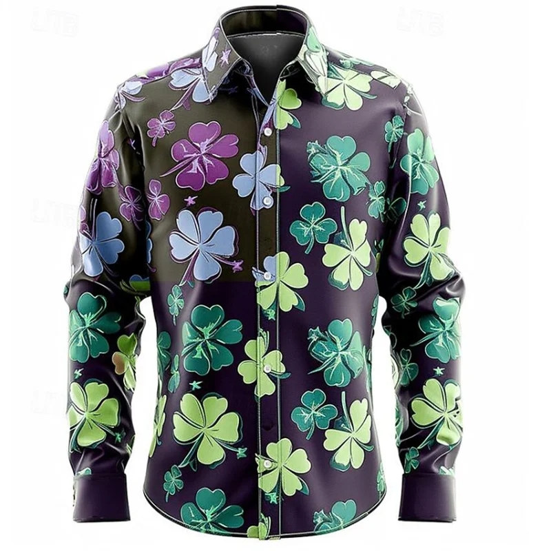 Men's Shirt Pattern Shirt 3D Printed Shirt Men's Vacation Hawaii Summer Flipped Long Sleeve Outdoor Vacation Leisure Breathable