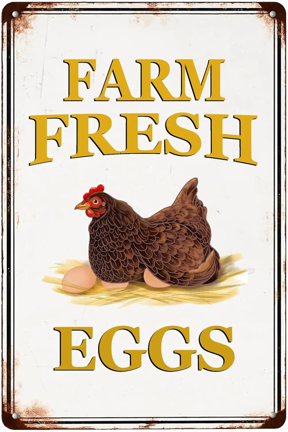 Farm Fresh Eggs Vintage Tin Signs,Chicken Lovers Funny Chicken Coop Sign Metal Plaque for Outdoor Decor Farm Plaque Yard Ch sign