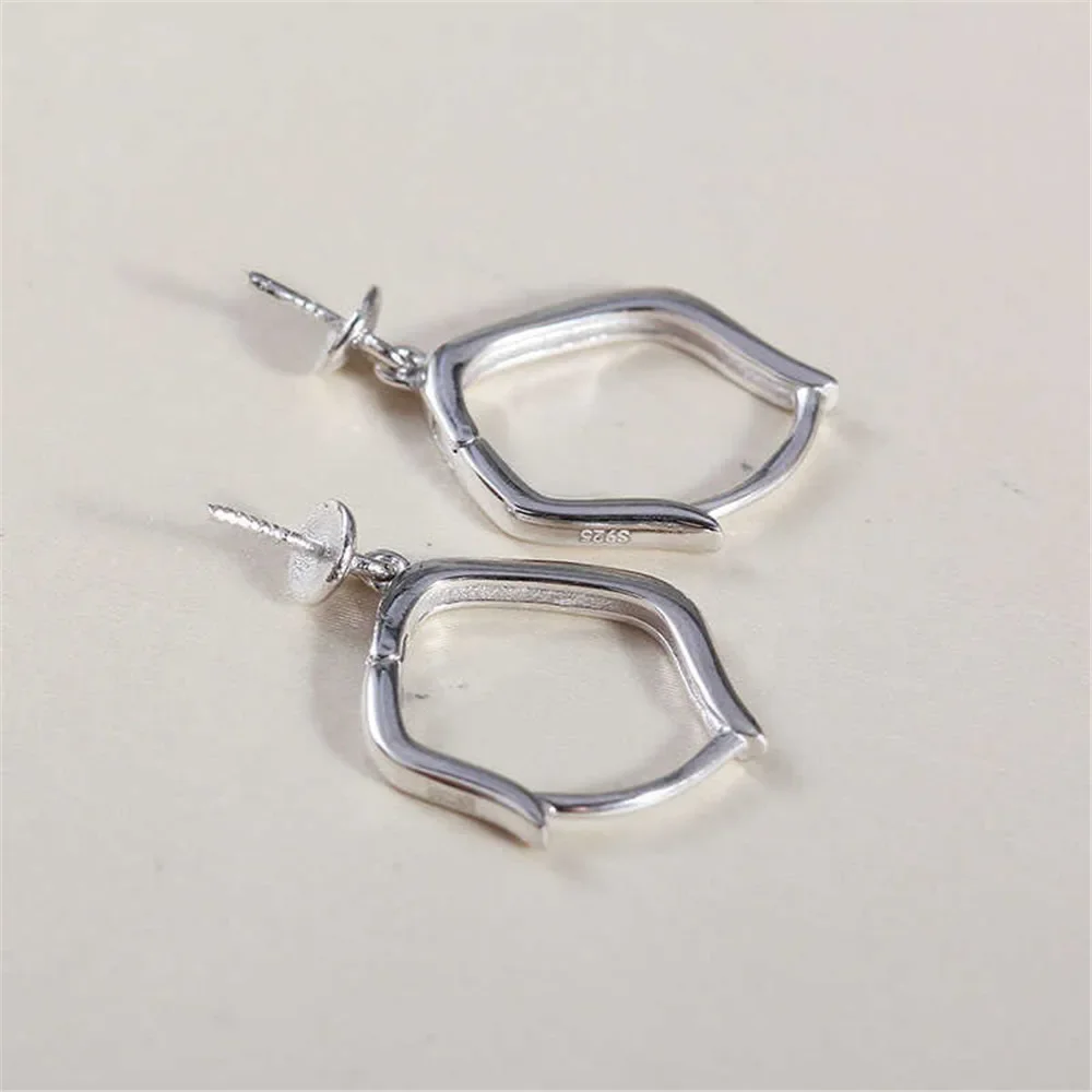 

Серьги из стерлингового серебра 925 пробы с жемчугом, принадлежности для самостоятельного изготовления ювелирных изделий, пустые стойки для сережек для аксессуаров ручной работы, без жемчуга