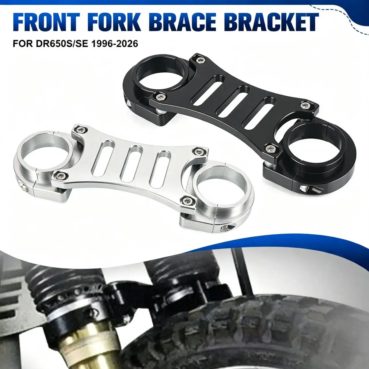 Front Fork Brace Stabilizer For Suzuki DR650S/SE DR 650 DR-650/SE/S 1996-2015-2026 Front Shock Absorber Balance Bracket Support