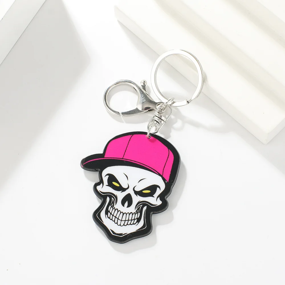 mexico keychain Sugary-sweet Whimsical Keyring Celebrate Mexican Day Of The Dead Halloween Acrylic Sugar Skull Key Chain