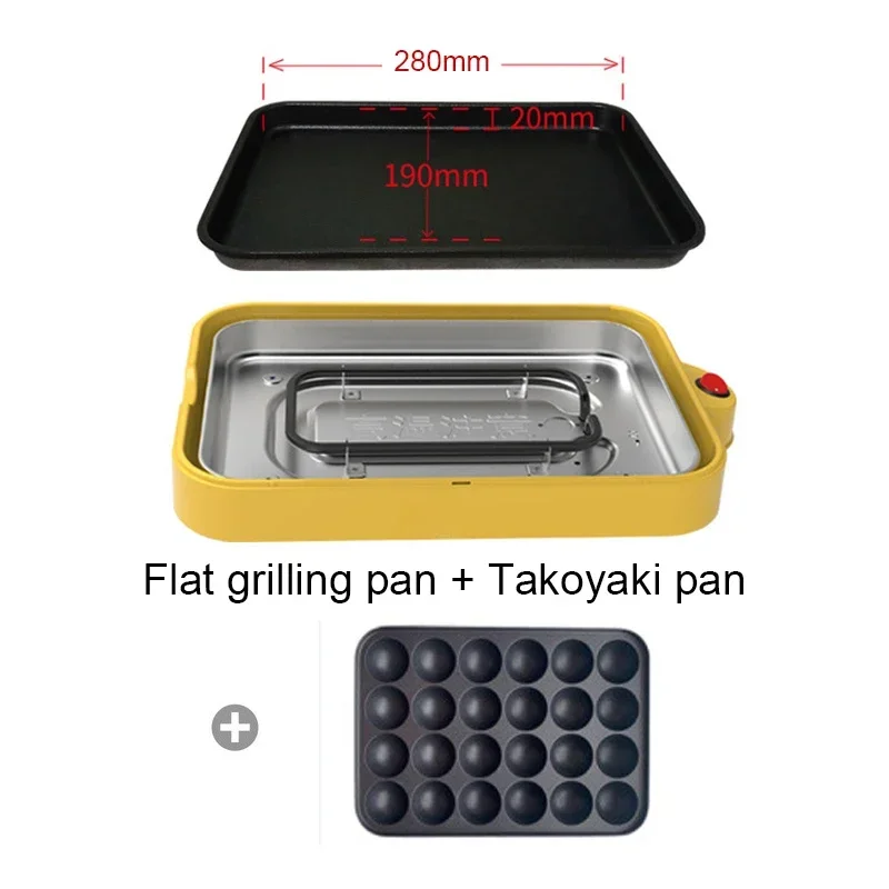 

Electric Takoyaki Maker Egg Omelette Cooker Crepe Pancake Fried Steak Frying Pan Chibi Maruko Baking Machine Octopus Balls Grill