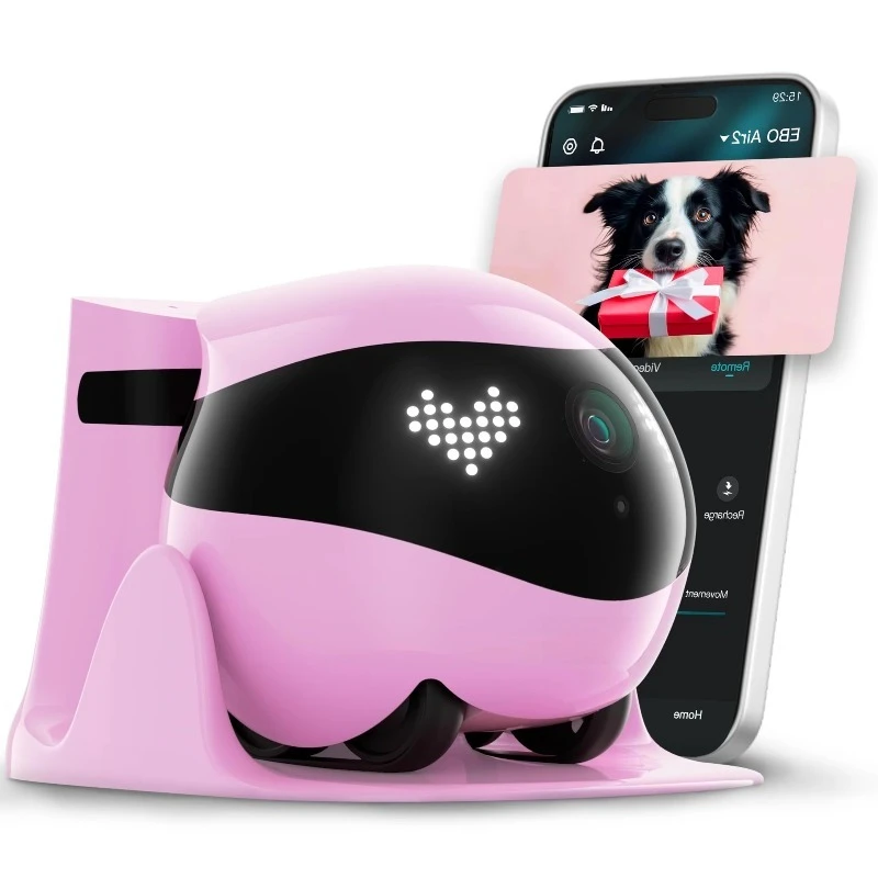 

Smart Pet Robot Ebo Air 2 + 2K HD Camera + Auto Recharge + Remote App Control for Full Home Monitoring for Pet Toys and Supplies
