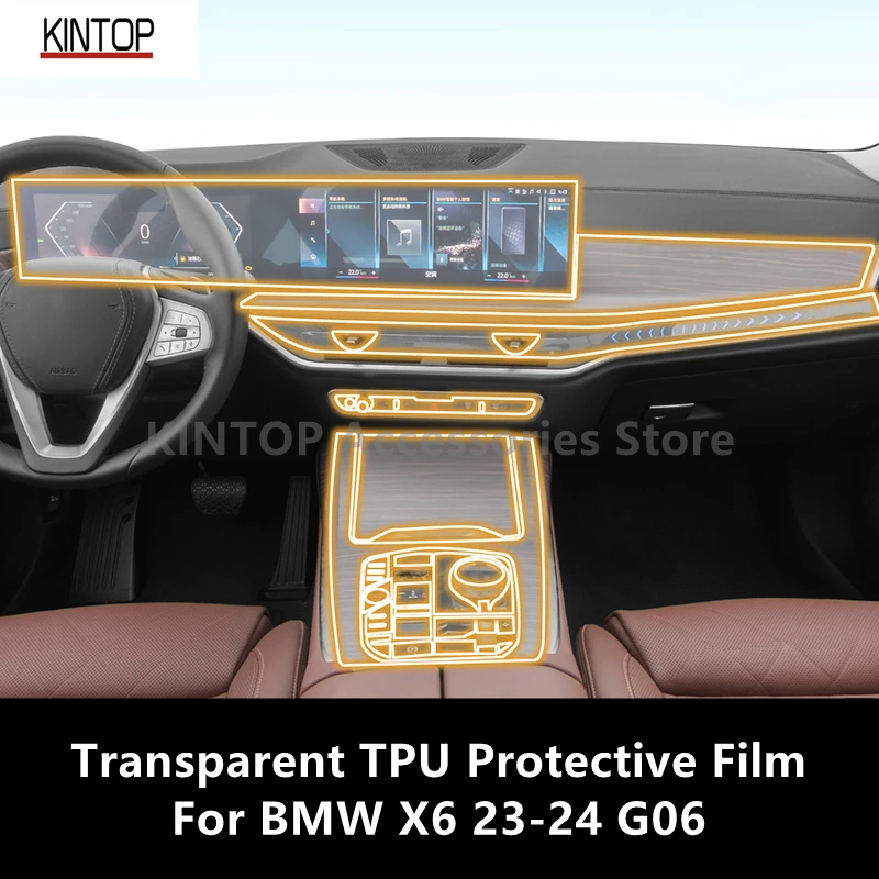 

For BMW X6 23-24 G06 Car Interior Center Console Transparent TPU Protective Film Anti-scratch Repair Film Accessories Refit