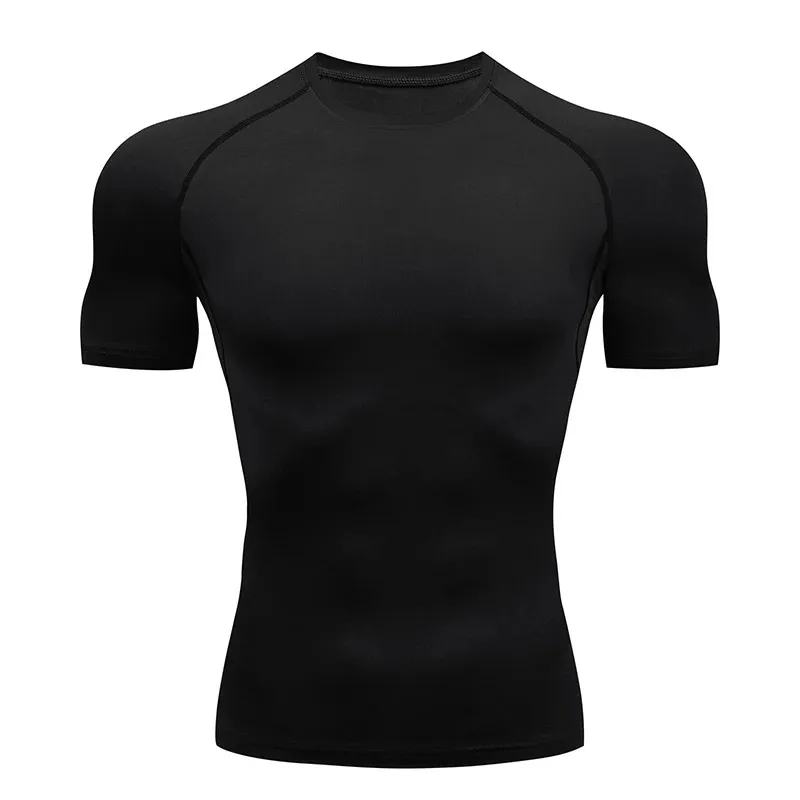 

Fitness clothes men's outdoor sports quick drying short sleeved t-shirt training pro running stretch tight fitting clothes yoga