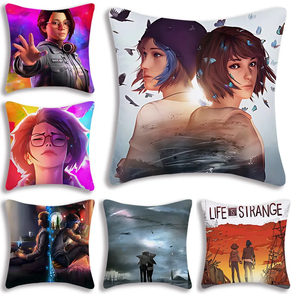 Life Is Strange 2 fodere per cuscini da gioco Cartoon Sofa decorativo per la casa stampa fronte-retro breve peluche carino fodera per cuscino