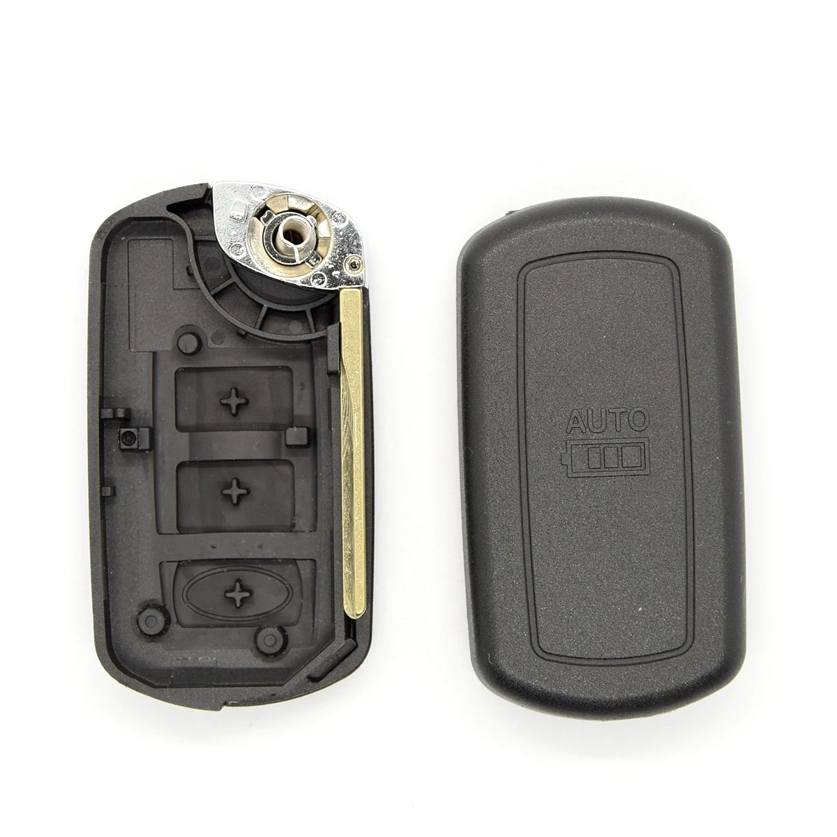 BEST KEY Replacement Shell Folding Flip Remote Key Case Fob 3 Button for LAND ROVER Range Rover Sport LR3 Discovery