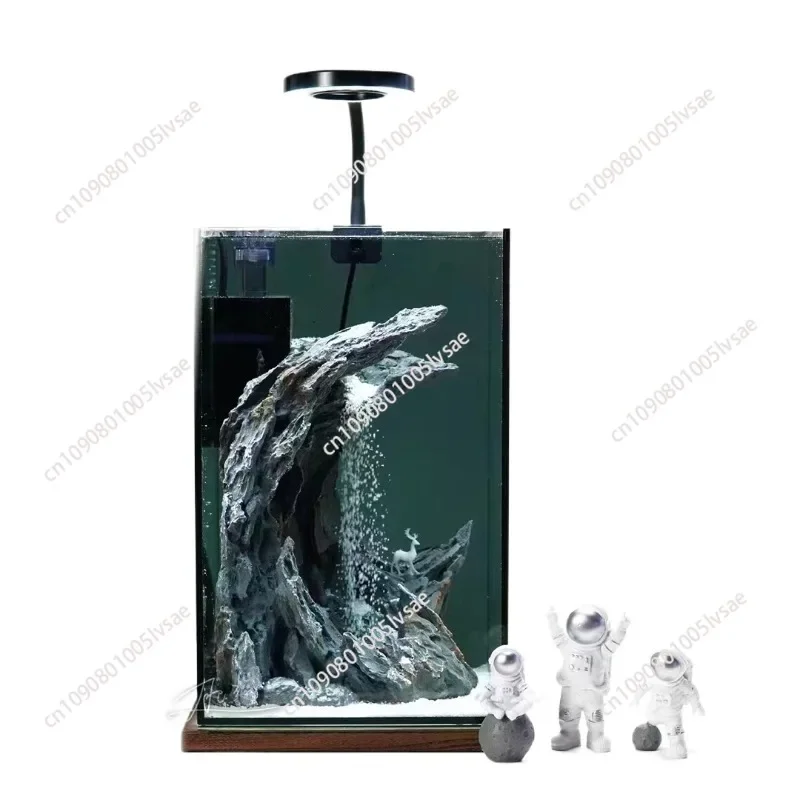 Waterfall Fish Tank Aquascape Ecological Complete Set of Small Desktop Living Room Light Luxury