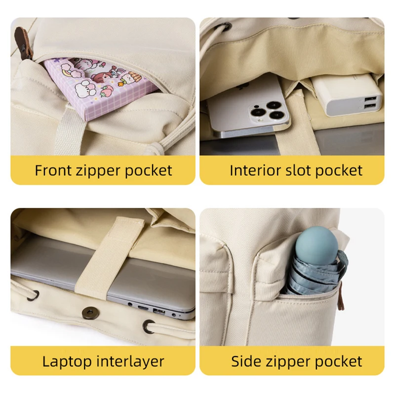 Canvas-Rucksack für Reisen, leicht, Laptop, Umhängetasche, Outdoor, Wandern, Klettern, Radfahren, Taschen, College-Computer, Wochenend-Schultasche