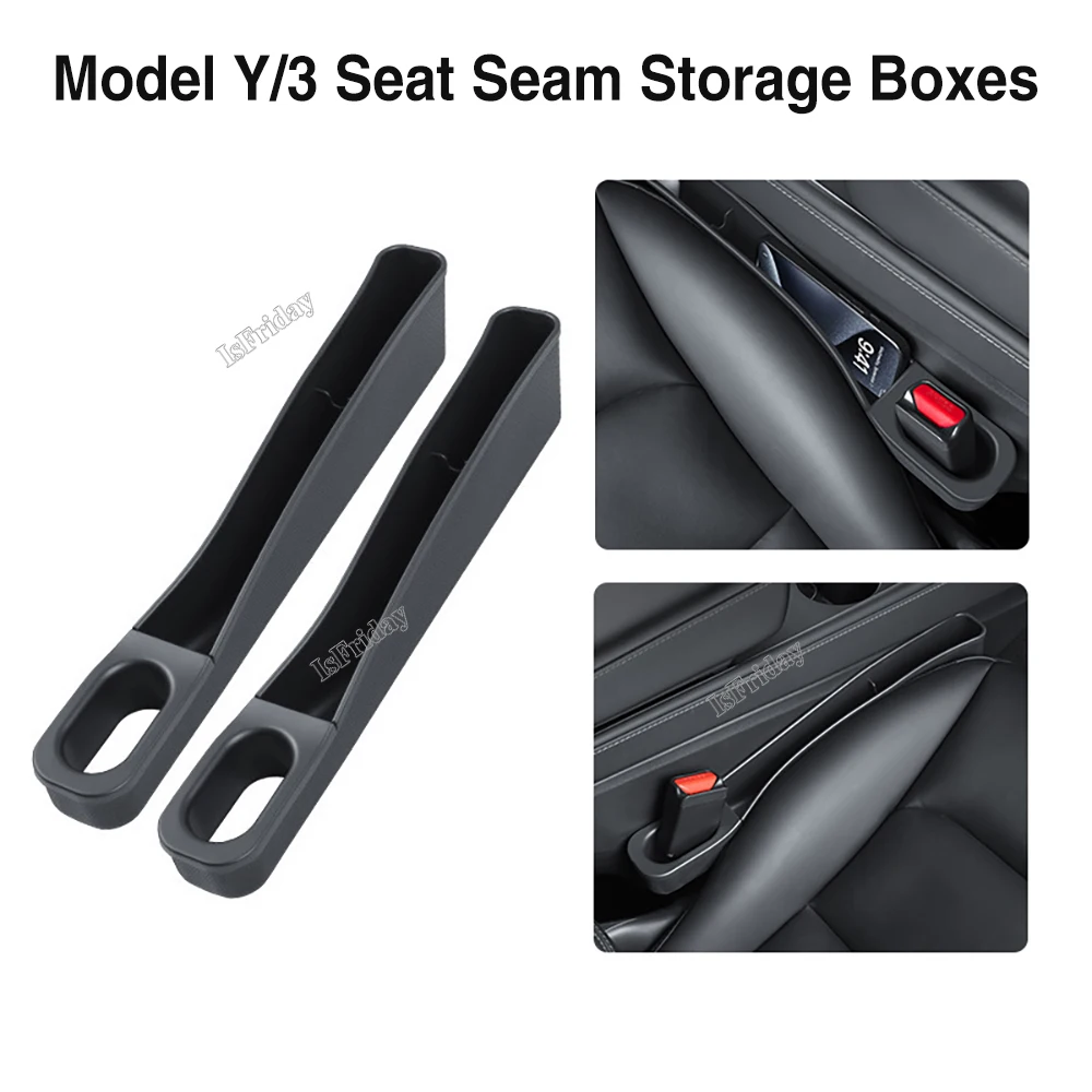 Car Storage Box for Tesla Model Y Model3 Seat Slot Storage Box Leak-proof Anti-drop Phone Card Holder Car Interior Accessory