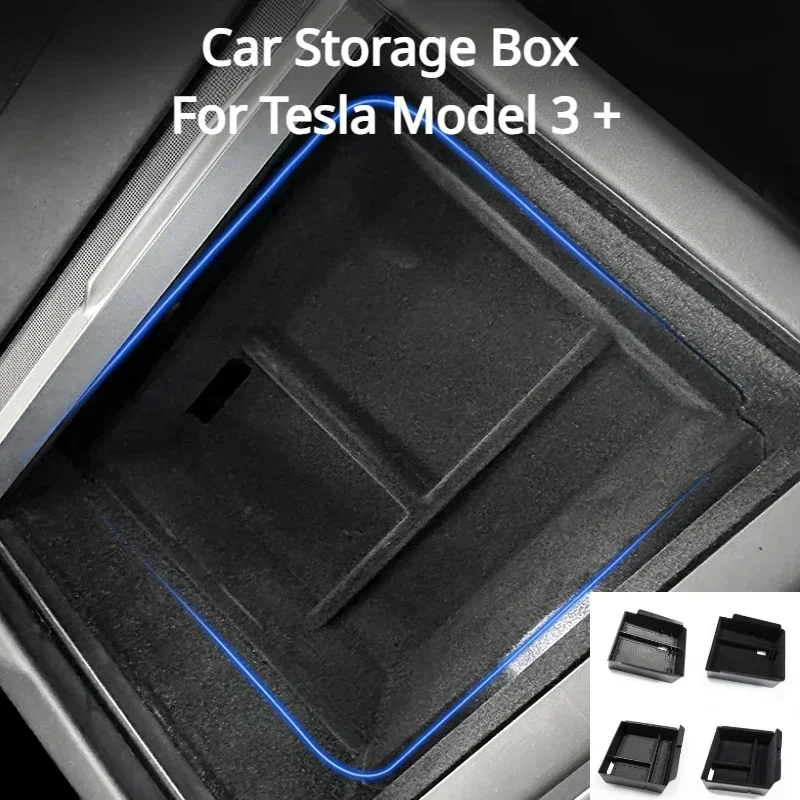 

Car Storage Box for New Tesla Model 3 + Highland 2024 Central Control Organizer Armrest Box Car Interior Storage Car Accessories