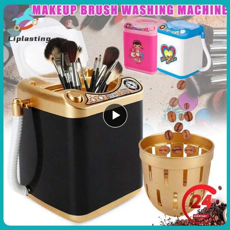 

Mini Electric Washing Machine Dollhouse Furniture Pretend Play Toys Very Efficient Useful For Wash Makeup Brushes Cleaner Tool