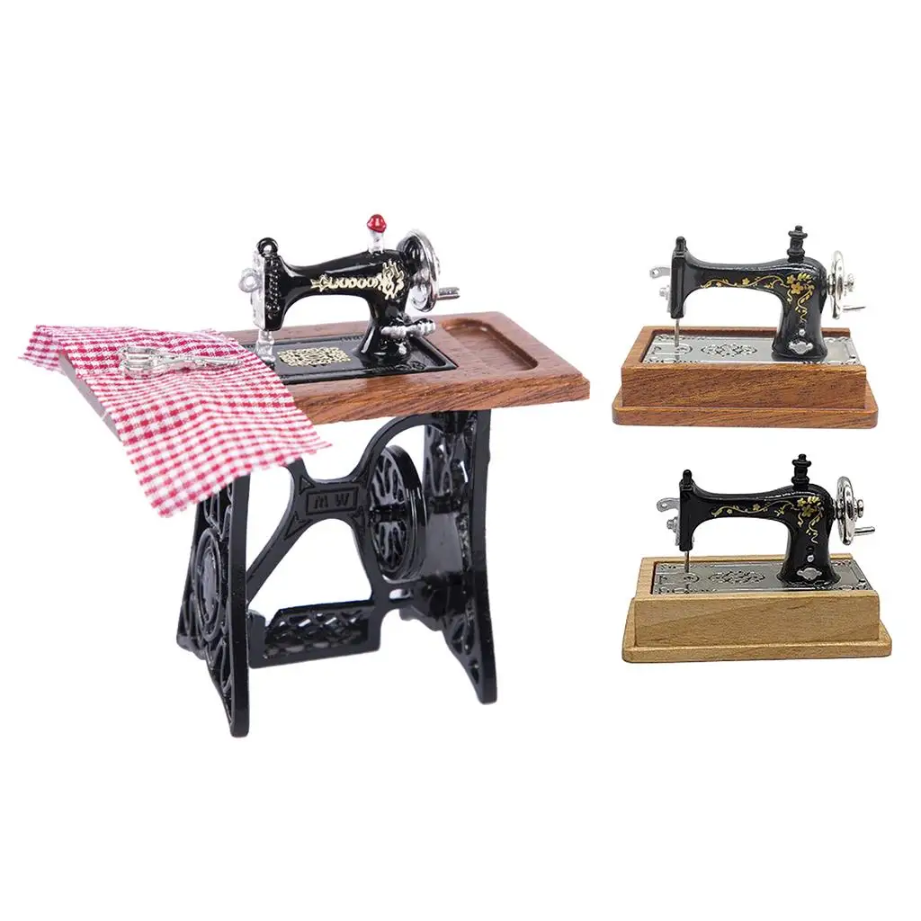 

Mini Sewing Machine Model Home Miniature Furnitrue /12 Dollhouse
