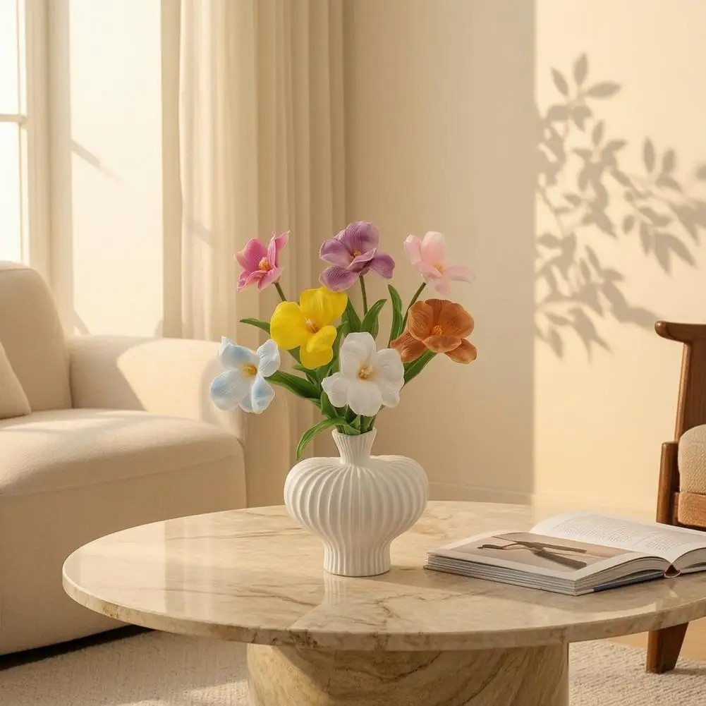 Decorative Flower Stems Realistic Artificial Artificial Opening Tulip with Stem Realistic Faux Bloom Flower Elegant Wedding