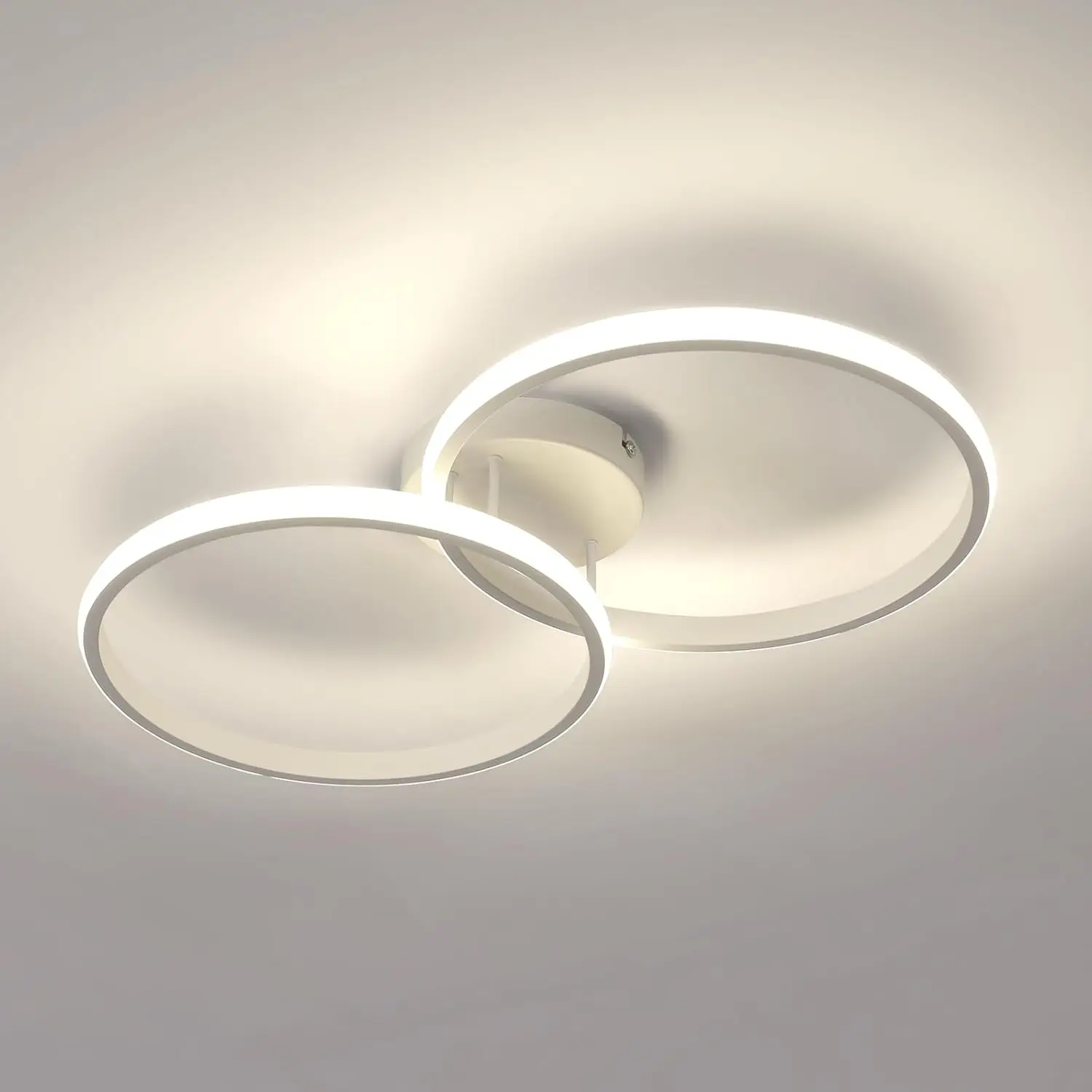 Moderne LED-Deckenleuchte 36 W 3450 lm, 2 * runde LED-Deckenleuchte, 4000 K neutrale