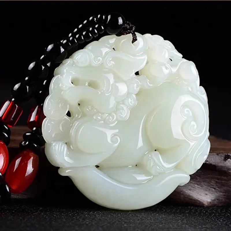 

Ingot Pendant Hand-Carved Hetian Jade Pixiu