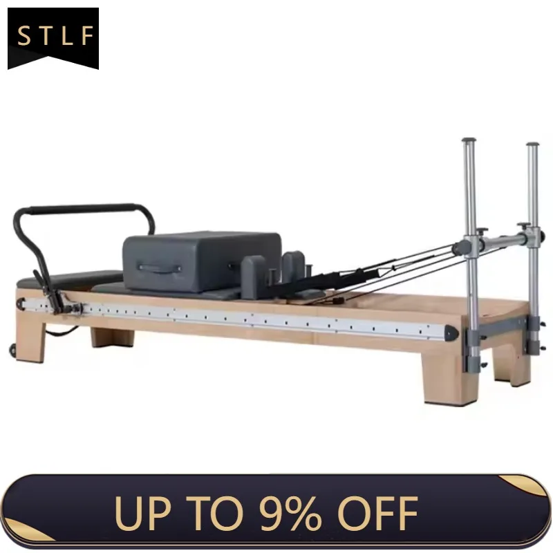 YTYIN Clinical Maple Wood Reformer with Infinity Footbar, Aluminum Track & Germany Spring