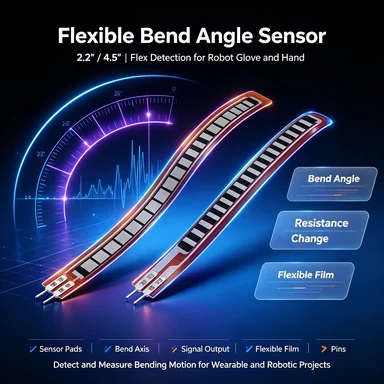Flex 2.2 & 4.5 Inch Bend Sensor, Original Flexible Resistor for Robotic Hand/Glove
