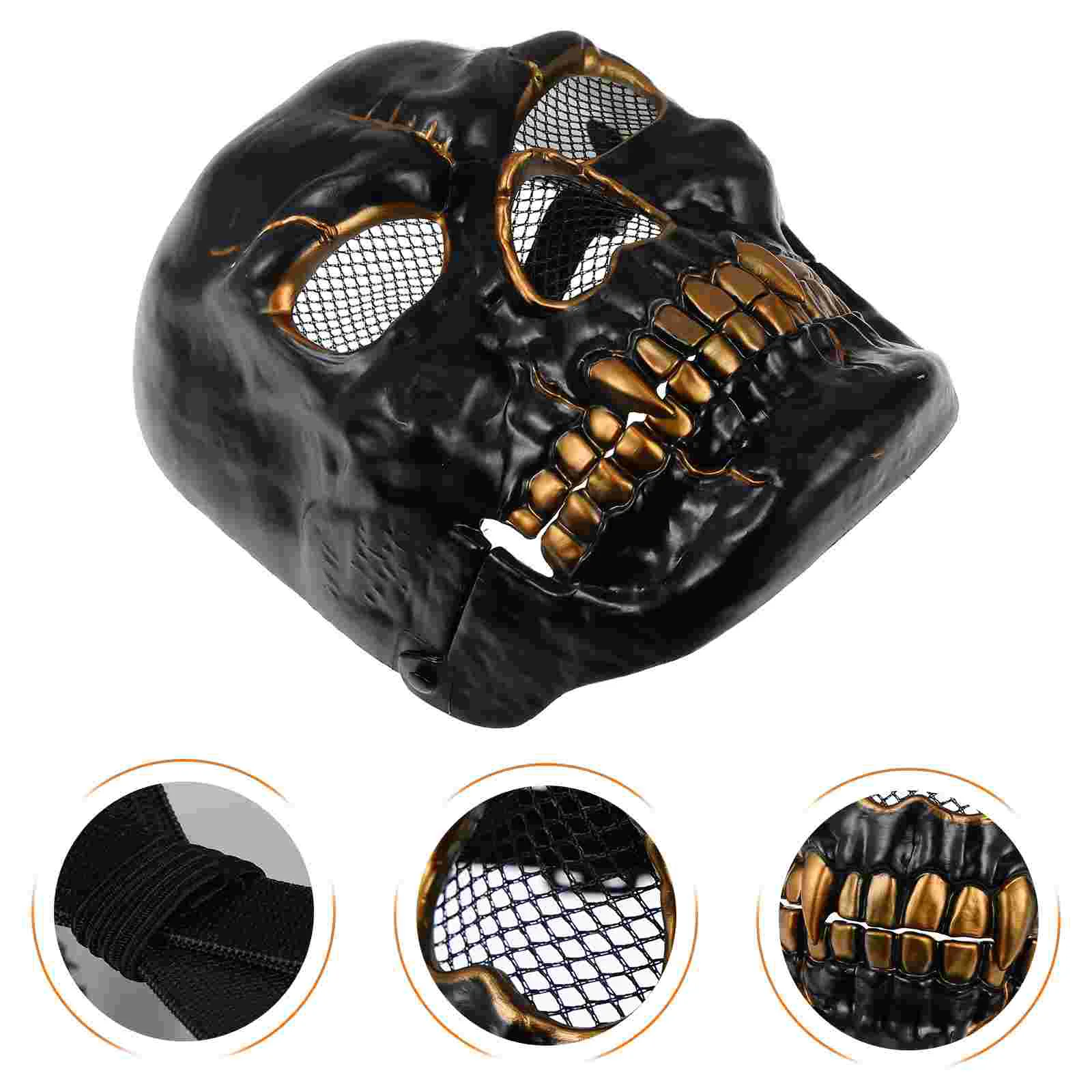 Skull Mask Scary Halloween Prop Masks for Adults Plastic Movable Mouth Cosplay Masquerade Party Supply Realistic Creepy