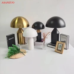 Black White Gold Creative mushroom Table Lamp for Bedroom Study Living Room Decoration Desk lamp Luminaires