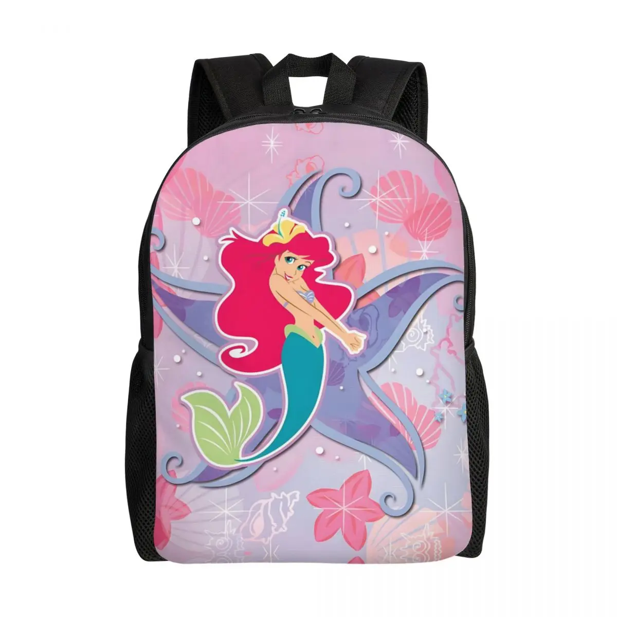 

Ariel The Little Mermaid Backpack Men Women Fashion Bookbag for College School Appreciating Flowers Bags