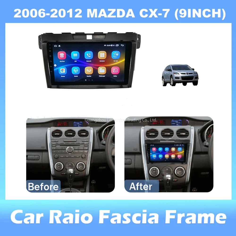 9-inch 2din Car Radio Dashboard For MAZDA CX-7 2006-2012 Stereo Panel, For Teyes Car Panel With Dual Din CD DVD Frame