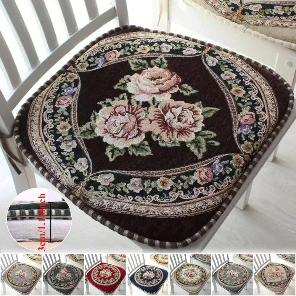 

Chenille Jacquard Dining Chair Cushion Non-Slip Washable Pillow Chair Cushion Beautiful and Practical for Room Garden Decoration