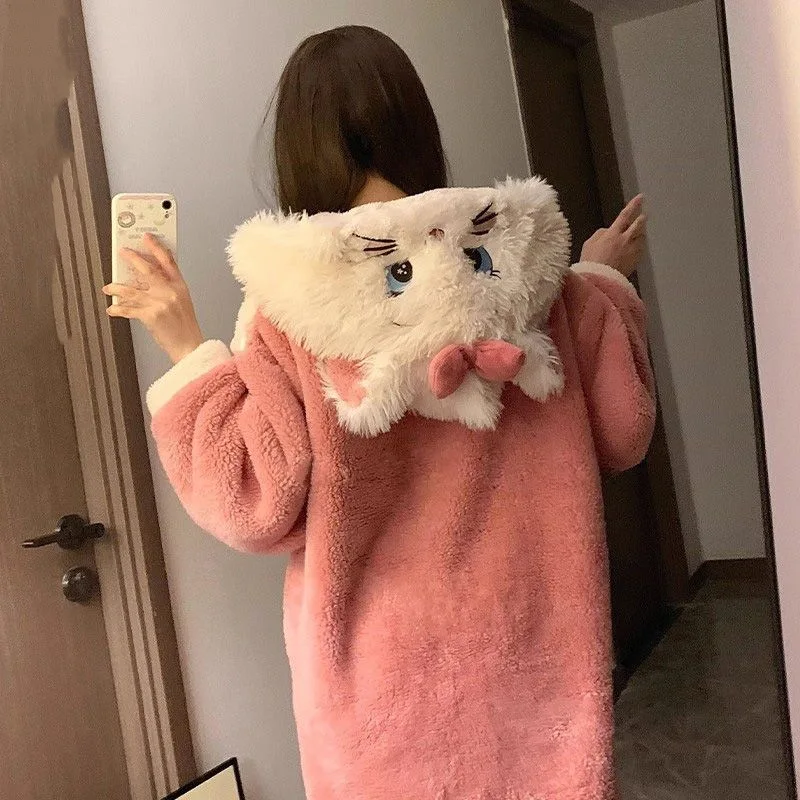 MINISO Marie Cat Robes Cosplay Costumes Halloween Dog Onesies Anime Adult Nightgown Xmas Carnival Funny Pajamas Kigurumi