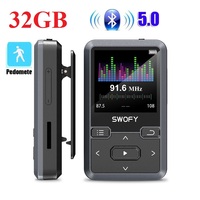 New M10 Sport Bluetooth MP3 Player 32gb Clip Mini with 1.44inch Screen Support FM,Recording,E-Book,Clock,Pedometer Music Player