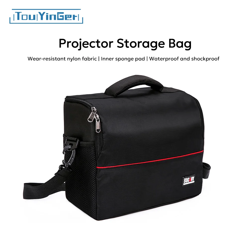 Bolsa de almacenamiento para proyector TouYinger, adecuada para la mayoría de los microproyectores, bolsa negra multifunción