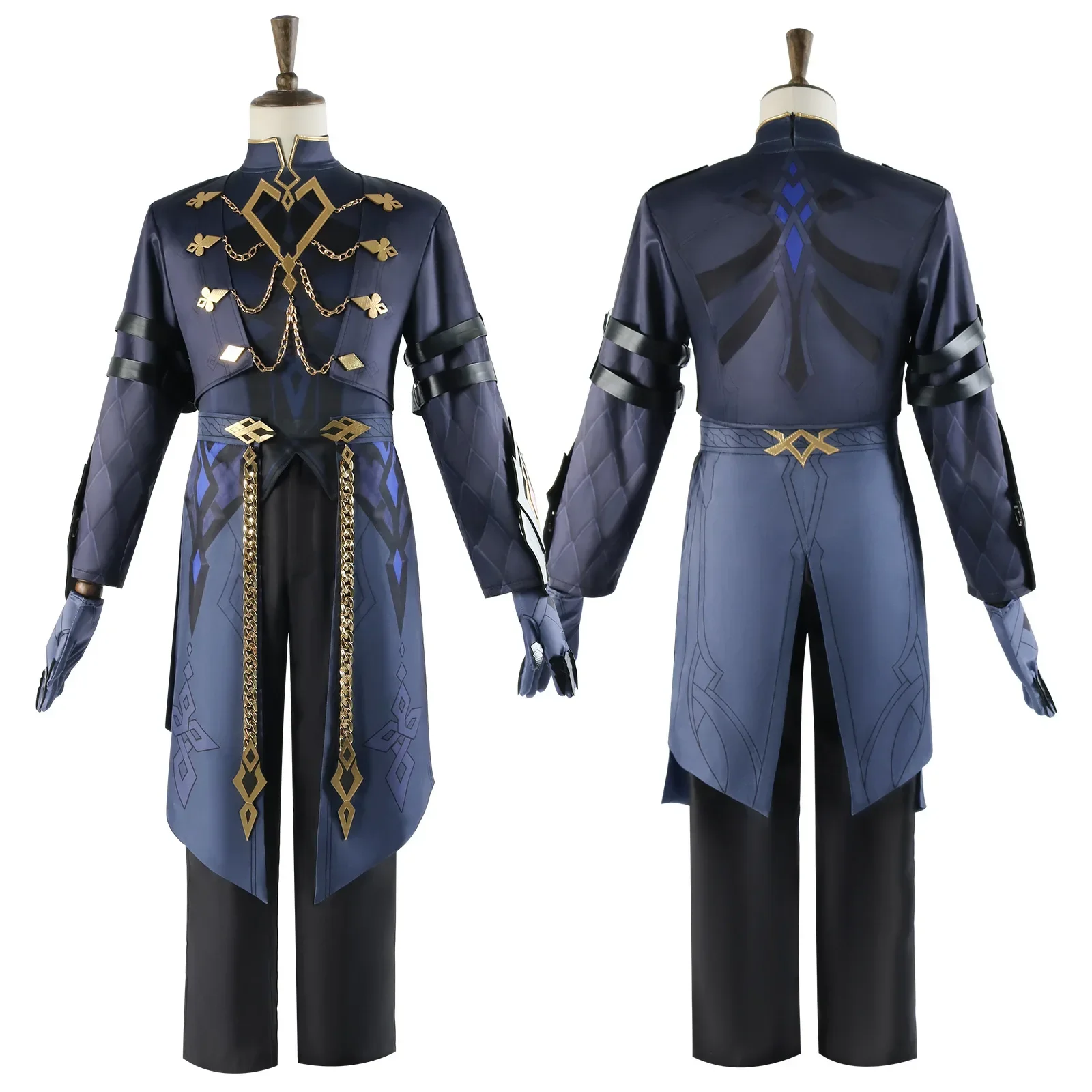 The Captain Cosplay Costume Il Capitano Wig Outfit Game Genshin Impact Anime Fatui Mask Style Halloween Party Roleplay Suit