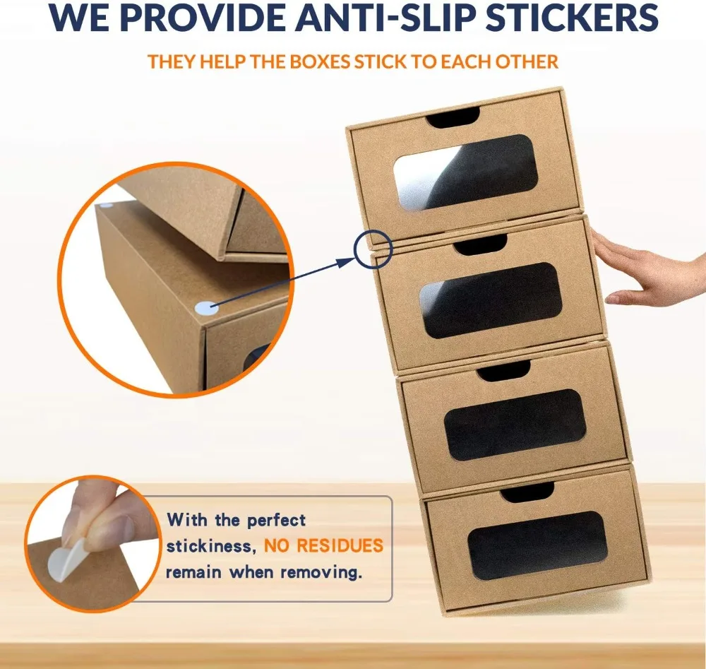 12 عبوة من صناديق تخزين مقاومة للماء مقاس 13.2 × 8.3 × 5.1 بوصة منظم من الورق المقوى قابل للتكديس مع نافذة #5