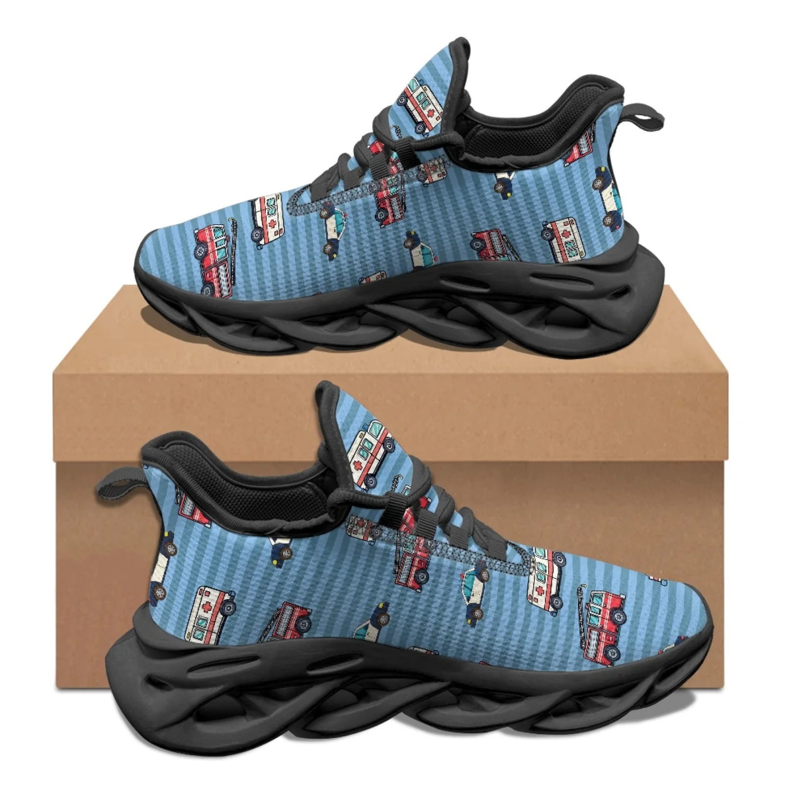 PENSTROLL Emergency Vehicle Athletic Sneakers Mesh & EVA Fashion Sneakers Lightweight Mesh Sneakers for Walking