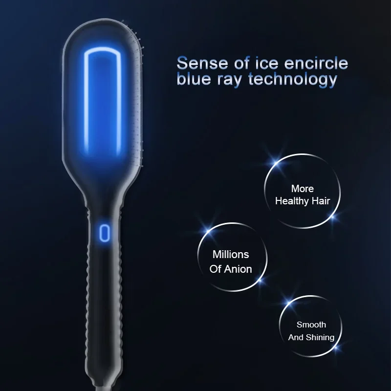 فرشاة شعر احترافية متعددة الوظائف ذات جهد مزدوج لتجفيف الرياح الباردة، مشط تمليس الشعر المجمد من أنيون بلو راي #2