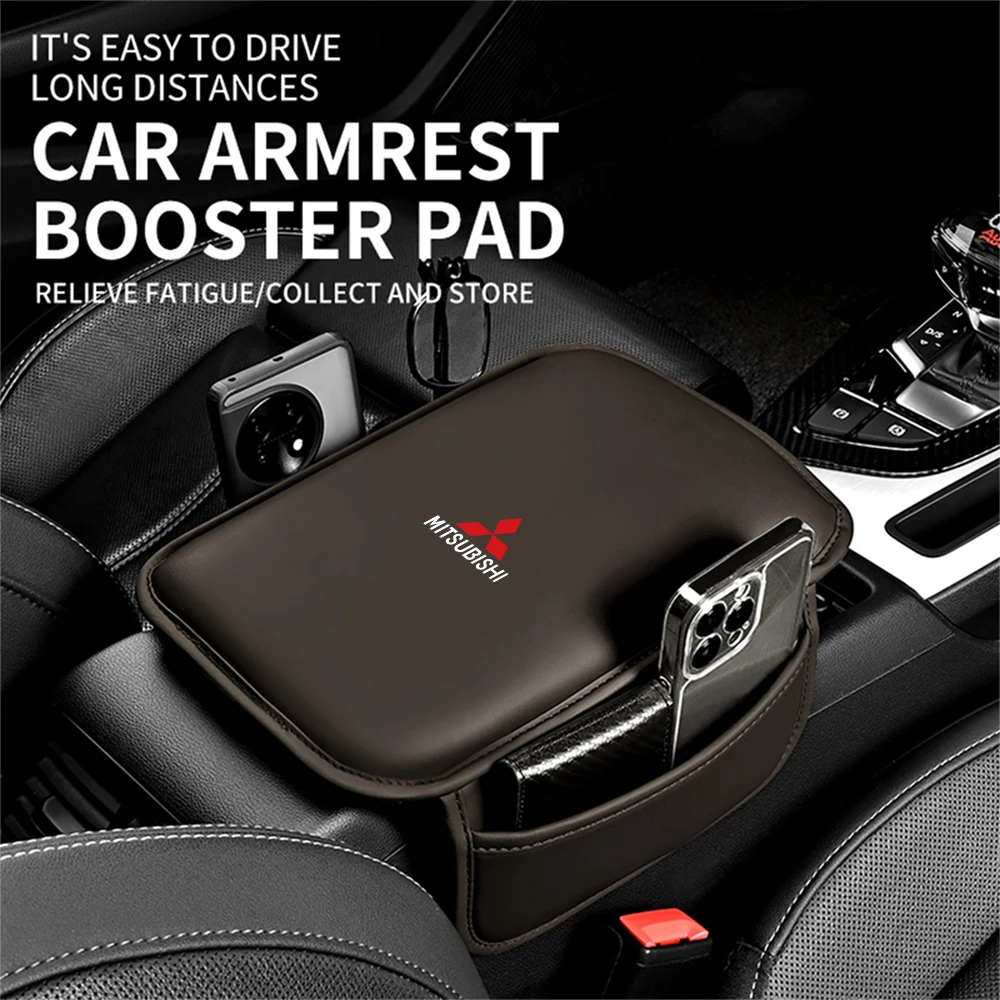 شارة السيارة وحدة التحكم المركزية حامي غطاء مسند الذراع وسادة مع جيب لميتسوبيشي رالي آرت لانسر المنافسة أوتلاندر AIRTREK EX #2