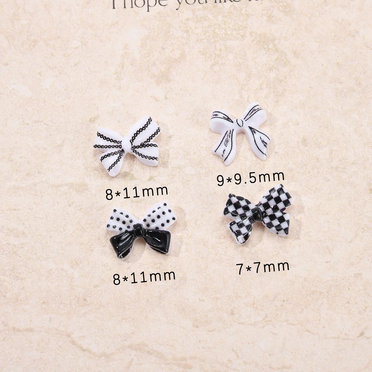 New 30Pcs Autumn Metal Mechanical Striped Chessboard Machine Black White Plaid Ribbon Butterfly Design Nail Art Decoration Charm