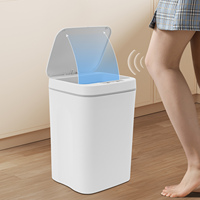 Sensor Kitchen Garbage Bin 16L Automatic Electric Multifunctional Waste Bin with Clamping Ring for Kitchen Bathroom Office