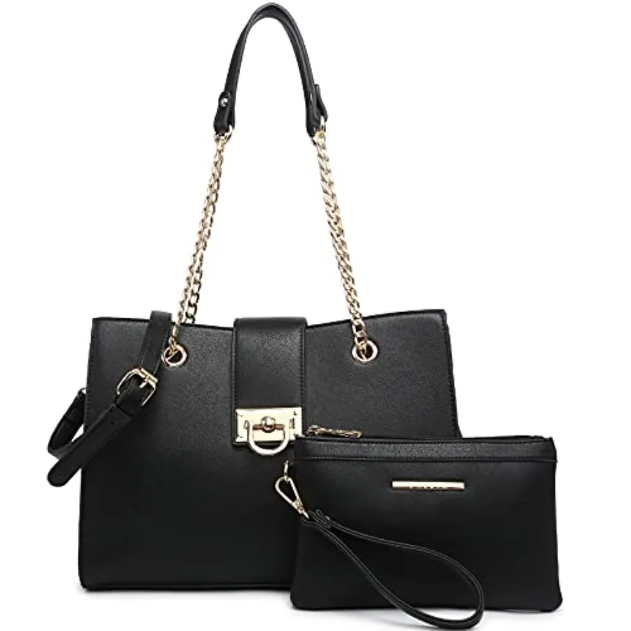

Dasein Leather Handbag Tote Hobo Bag for Women Shoulder Purse Top Handle Satchel Bag with Matching Clutch
