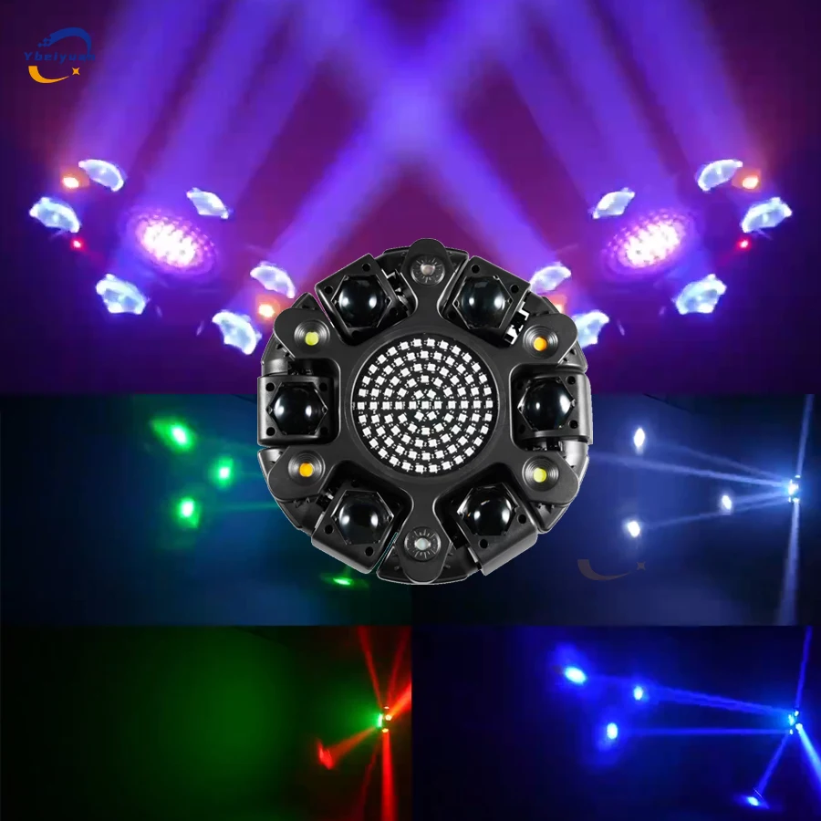 جديد 6-رئيس تتحرك رئيس صبغ ستروب تأثير الضوء DMX512 التحكم عن بعد مناسبة ل ديسكو DJ KTV عيد الميلاد بار حفلة ضوء المرحلة
