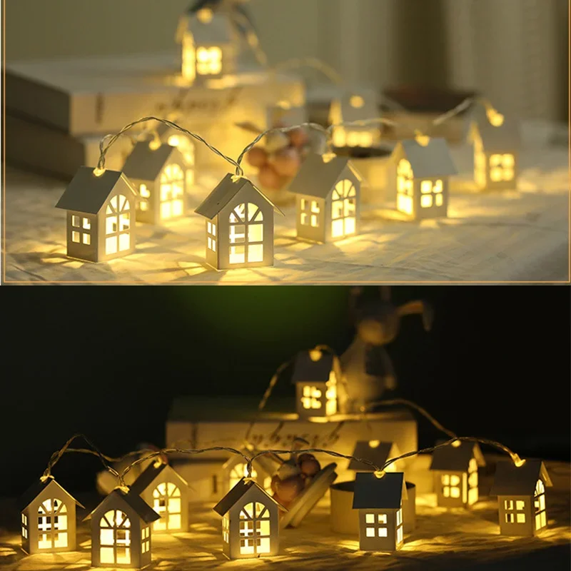 Imagem -05 - Led String Luz de Fadas Guirlanda Casa Madeira 10 Leds Natal Decoração Ano Novo Festa Casamento Sala Férias Novidade Lâmpadas Mjh 2m