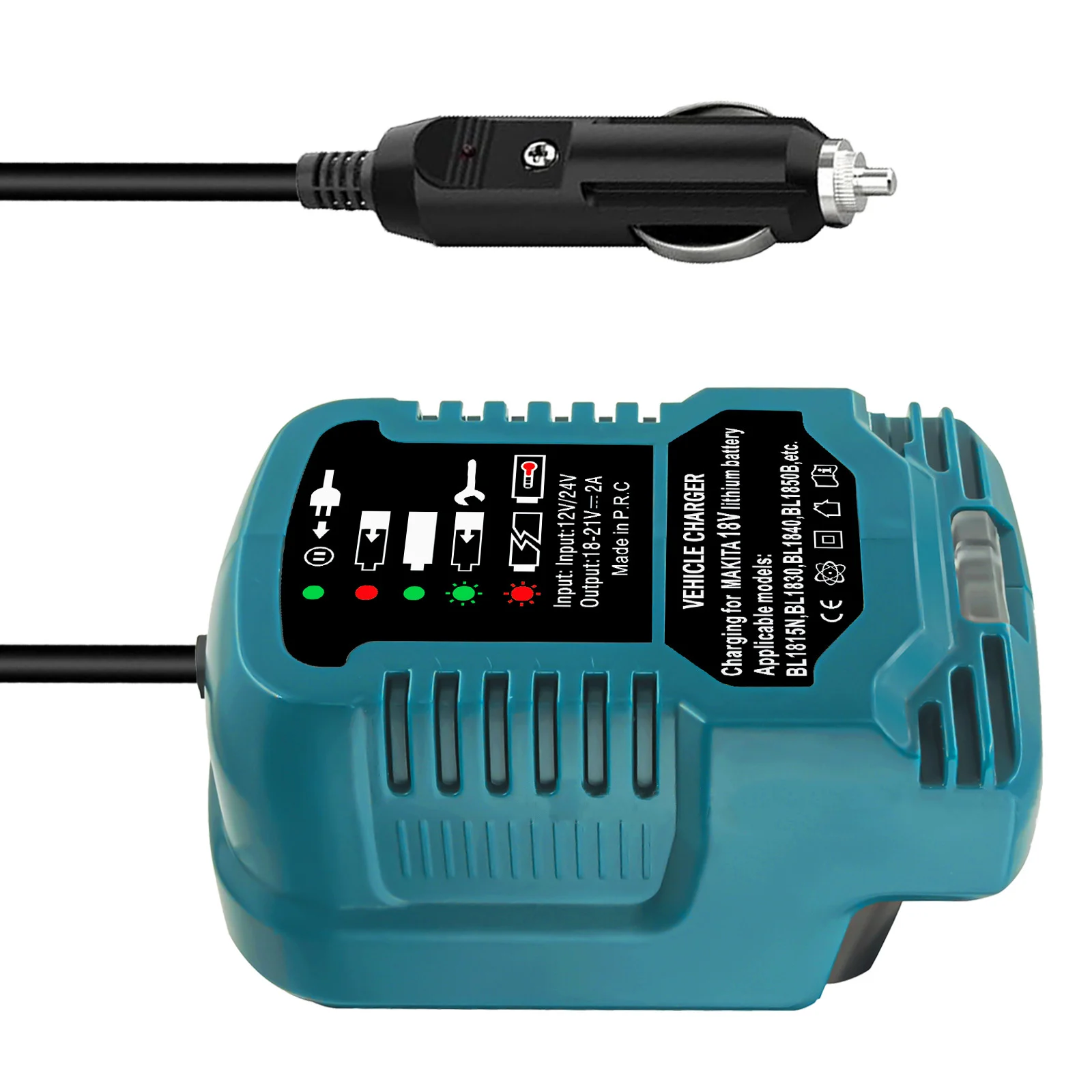 Imagem -05 - Mini Carregador de Carro Compacto com Luzes Led Plugue de Isqueiro Acessórios para Makita 18v Bateria Lxt Bl1850 Bl1840 Bl1830 1pc