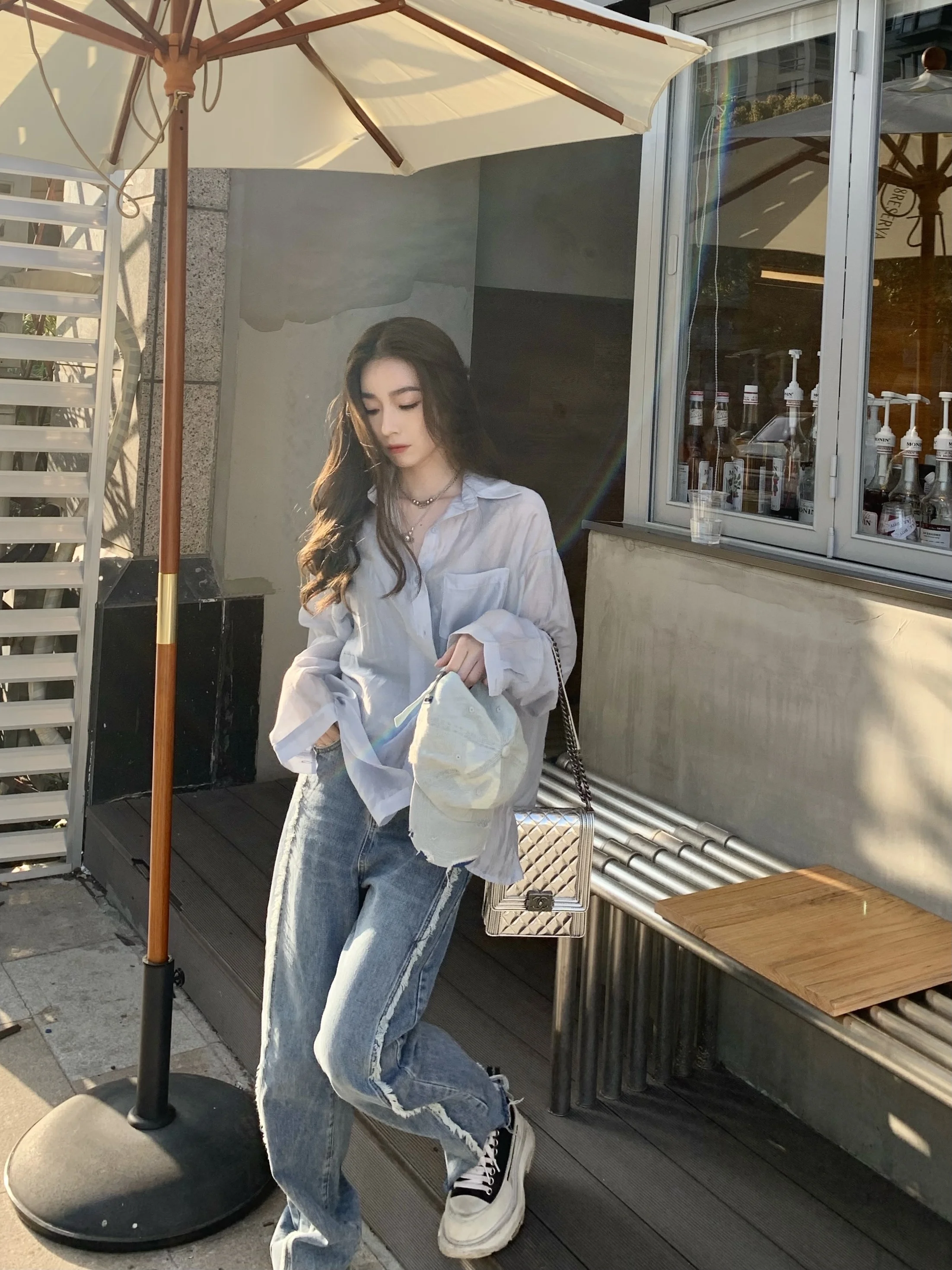 

Джинсы SIMONA22 осенние повседневные широкие с бахромой, с высокой талией, длинные, с эффектом похудения, удобные для города, модные