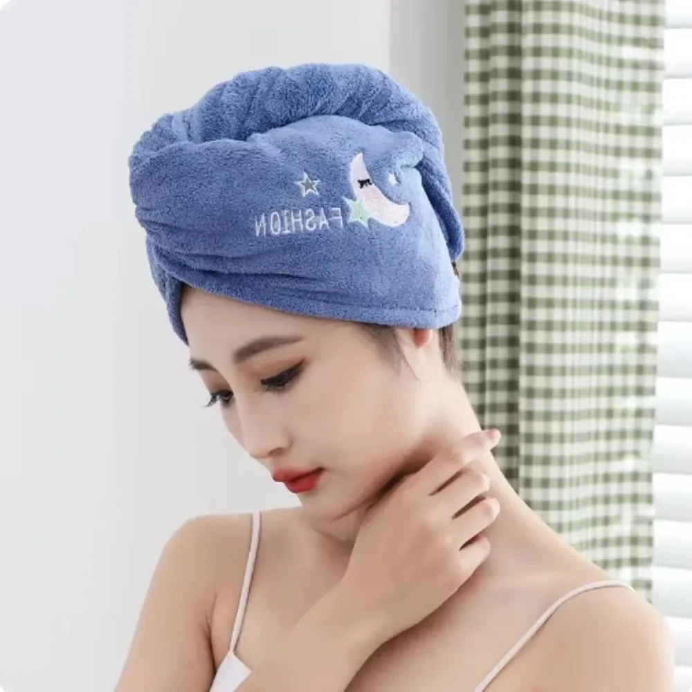 1pc Quickly Dry Hair Hat Super Absorbent Soft Bathroom Women Head Towels Girls Cute Hair Towel Hair Dry Wrap Bonnets image 5
