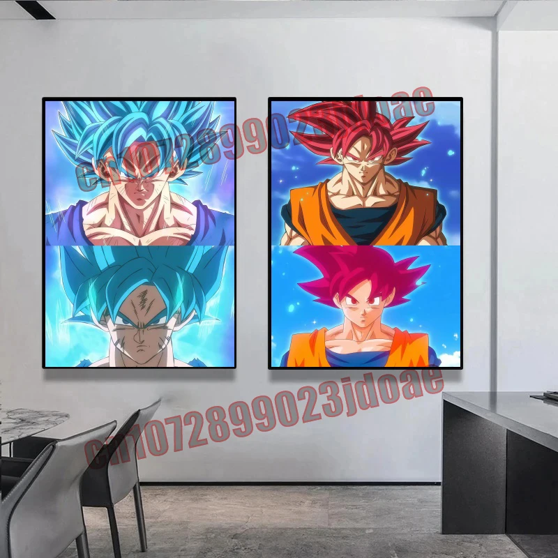 Аниме Dragon Ball Goku Vegeta Kakarot персонаж сращивание плакат HD качественная печать красочный холст художественное украшение лучший подарок