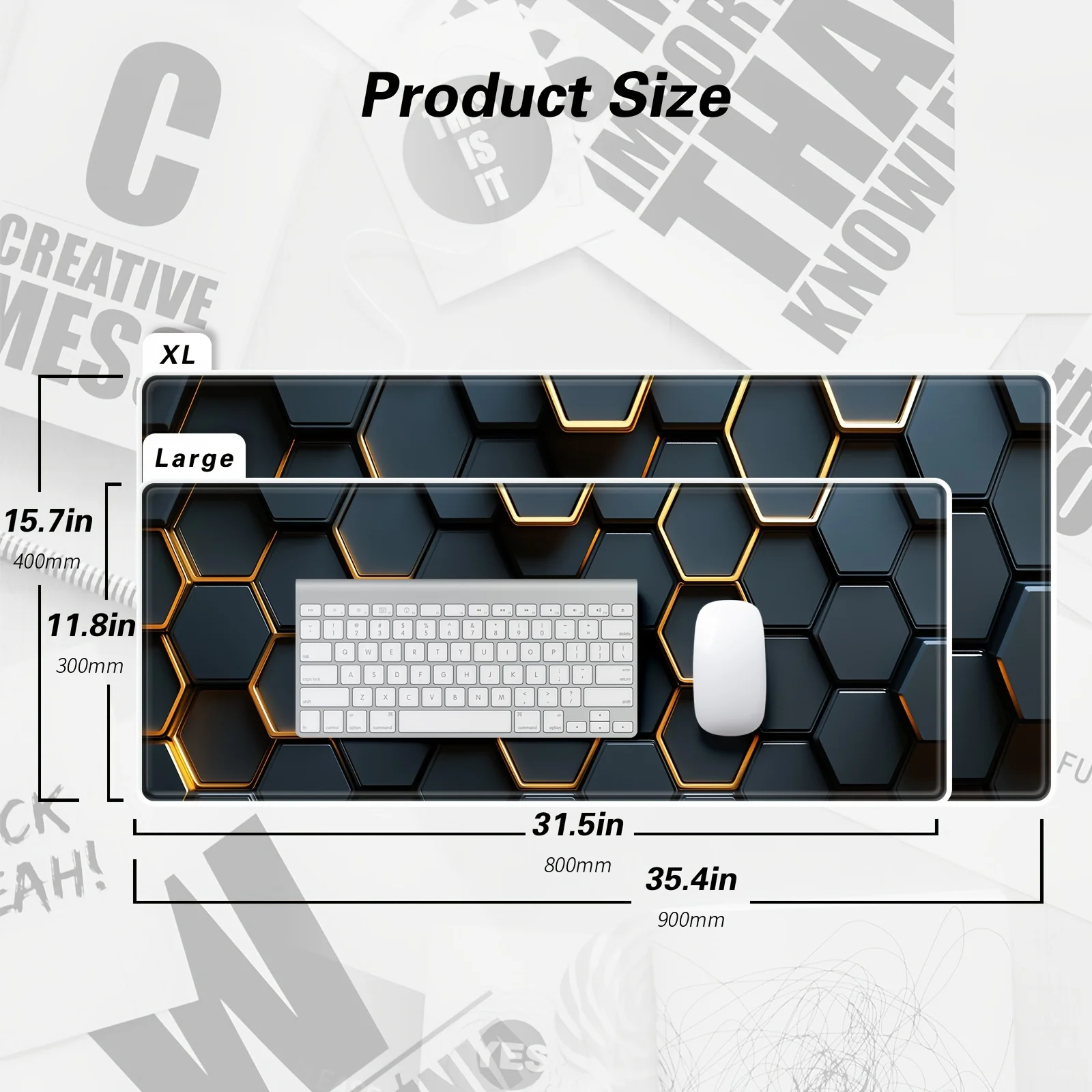 The honeycomb pattern expansion game mouse pad with natural rubber anti-slip seam is suitable for gamers and families