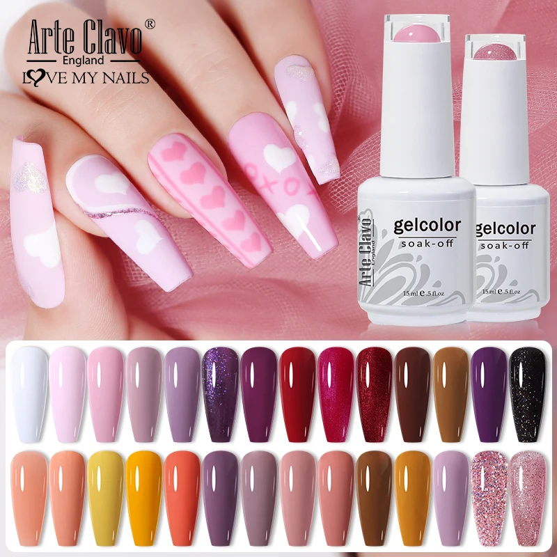 Arte Clavo Nail Art Designs Matte Top Coat Gel Smalto per unghie Inverno Colore rosa Gel semipermanente Vernice Lacca Soak Off Gel UV