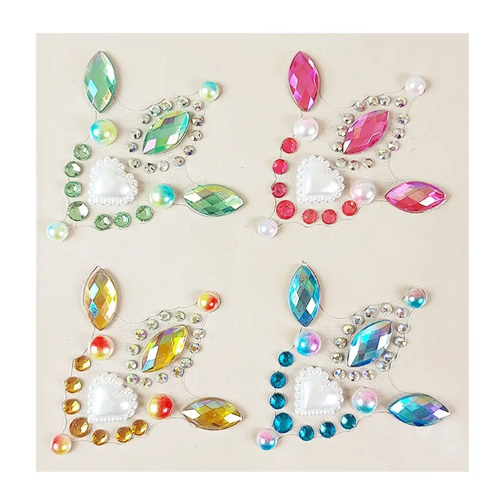 

Adhesive Makeup Diamond Sticker 3D Crystal Temporary Rhinestone Tattoo Diamond Mask Festival Face Stickers Women