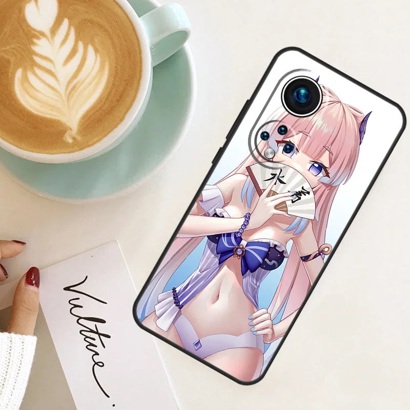 Genshin Impact Sangonomiya Kokomi For Huawei P40 P20 P30 P60 Pro Nova 5T 9 P Smart Honor Magic5 Lite 50 70 90 X8 X8a X9a Case