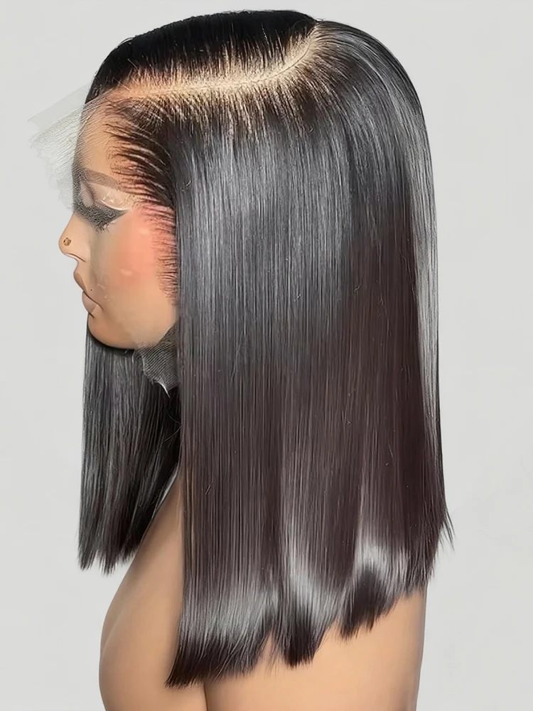 Knochengerade Echthaar-Bob-Perücke, 250 % Dichte, 13 x 6 HD-Spitzenfront-Perücke, bereit zum Tragen, 13 x 4, 7 x 5, leimlose Perücken, Echthaar für Frauen